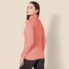 Amazon Essentials Women’s Long Sleeve Fisherman Cable Knit Turtleneck Sweater (Available in Plus Size)(Coral Pink)
