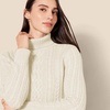 Amazon Essentials Women’s Long Sleeve Fisherman Cable Knit Turtleneck Sweater (Available in Plus Size)(Cream)