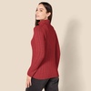 Amazon Essentials Women’s Long Sleeve Fisherman Cable Knit Turtleneck Sweater (Available in Plus Size)(Dark Red)