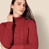 Amazon Essentials Women’s Long Sleeve Fisherman Cable Knit Turtleneck Sweater (Available in Plus Size)(Dark Red)