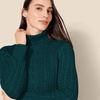 Amazon Essentials Women’s Long Sleeve Fisherman Cable Knit Turtleneck Sweater (Available in Plus Size)(Forest Green)