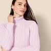 Amazon Essentials Women’s Long Sleeve Fisherman Cable Knit Turtleneck Sweater (Available in Plus Size)(Light Pink)