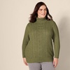 Amazon Essentials Women’s Long Sleeve Fisherman Cable Knit Turtleneck Sweater (Available in Plus Size)(Olive)