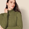 Amazon Essentials Women’s Long Sleeve Fisherman Cable Knit Turtleneck Sweater (Available in Plus Size)(Olive)