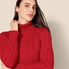Amazon Essentials Women’s Long Sleeve Fisherman Cable Knit Turtleneck Sweater (Available in Plus Size)(Red)