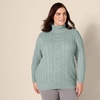 Amazon Essentials Women’s Long Sleeve Fisherman Cable Knit Turtleneck Sweater (Available in Plus Size)(Sage Green Heather)