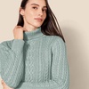 Amazon Essentials Women’s Long Sleeve Fisherman Cable Knit Turtleneck Sweater (Available in Plus Size)(Sage Green Heather)