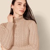 Amazon Essentials Women’s Long Sleeve Fisherman Cable Knit Turtleneck Sweater (Available in Plus Size)(Taupe Heather)