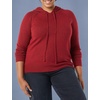 Amazon Essentials Women’s Long Sleeve Soft Touch Hooded Pullover Sweater(Dark Red)