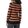 Amazon Essentials Women’s Long-Sleeve Lightweight Crewneck Sweater, Flattering (Available in Plus Size)(Black Caramel Rugby Stripe)