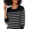 Amazon Essentials Women’s Long-Sleeve Lightweight Crewneck Sweater, Flattering (Available in Plus Size)(Black Grey White Stripe)
