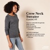 Amazon Essentials Women’s Long-Sleeve Lightweight Crewneck Sweater, Flattering (Available in Plus Size)(Black Oatmeal Heather Rugby Stripe)