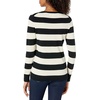 Amazon Essentials Women’s Long-Sleeve Lightweight Crewneck Sweater, Flattering (Available in Plus Size)(Black Oatmeal Heather Rugby Stripe)