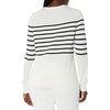 Amazon Essentials Women’s Long-Sleeve Lightweight Crewneck Sweater, Flattering (Available in Plus Size)(Black White Placed Stripe)