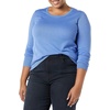 Amazon Essentials Women’s Long-Sleeve Lightweight Crewneck Sweater, Flattering (Available in Plus Size)(Blue)