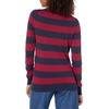 Amazon Essentials Women’s Long-Sleeve Lightweight Crewneck Sweater, Flattering (Available in Plus Size)(Burgundy Navy Rugby Stripe)