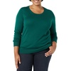 Amazon Essentials Women’s Long-Sleeve Lightweight Crewneck Sweater, Flattering (Available in Plus Size)(Dark Green)
