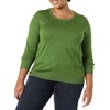 Amazon Essentials Women’s Long-Sleeve Lightweight Crewneck Sweater, Flattering (Available in Plus Size)(Green)