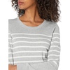 Amazon Essentials Women’s Long-Sleeve Lightweight Crewneck Sweater, Flattering (Available in Plus Size)(Light Grey Heather White Placed Stripe)
