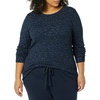 Amazon Essentials Women’s Long-Sleeve Lightweight Crewneck Sweater, Flattering (Available in Plus Size)(Navy Cheetah)
