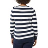 Amazon Essentials Women’s Long-Sleeve Lightweight Crewneck Sweater, Flattering (Available in Plus Size)(Navy White Rugby Stripe)