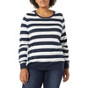 Amazon Essentials Women’s Long-Sleeve Lightweight Crewneck Sweater, Flattering (Available in Plus Size)(Navy White Rugby Stripe)