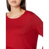 Amazon Essentials Women’s Long-Sleeve Lightweight Crewneck Sweater, Flattering (Available in Plus Size)(Red)