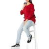 Amazon Essentials Women’s Long-Sleeve Lightweight Crewneck Sweater, Flattering (Available in Plus Size)(Red)