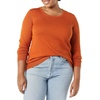 Amazon Essentials Women’s Long-Sleeve Lightweight Crewneck Sweater, Flattering (Available in Plus Size)(Rust)