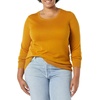 Amazon Essentials Women’s Long-Sleeve Lightweight Crewneck Sweater, Flattering (Available in Plus Size)(Tobacco Brown)