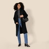 Amazon Essentials Women’s Oversized-Fit Cotton Blend Heavyweight Texture Stitch Long Cardigan Sweater with Pockets(Black)