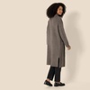 Amazon Essentials Women’s Oversized-Fit Cotton Blend Heavyweight Texture Stitch Long Cardigan Sweater with Pockets(Brown Heather)