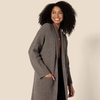 Amazon Essentials Women’s Oversized-Fit Cotton Blend Heavyweight Texture Stitch Long Cardigan Sweater with Pockets(Brown Heather)