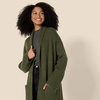 Amazon Essentials Women’s Oversized-Fit Cotton Blend Heavyweight Texture Stitch Long Cardigan Sweater with Pockets(Dark Olive)