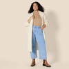 Amazon Essentials Women’s Oversized-Fit Cotton Blend Heavyweight Texture Stitch Long Cardigan Sweater with Pockets(Eggshell White)