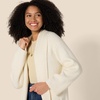 Amazon Essentials Women’s Oversized-Fit Cotton Blend Heavyweight Texture Stitch Long Cardigan Sweater with Pockets(Eggshell White)