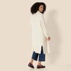Amazon Essentials Women’s Oversized-Fit Cotton Blend Heavyweight Texture Stitch Long Cardigan Sweater with Pockets(Eggshell White)