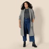 Amazon Essentials Women’s Oversized-Fit Cotton Blend Heavyweight Texture Stitch Long Cardigan Sweater with Pockets(Medium Grey Heather)