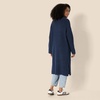Amazon Essentials Women’s Oversized-Fit Cotton Blend Heavyweight Texture Stitch Long Cardigan Sweater with Pockets(Navy)