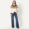 Amazon Essentials Women’s Oversized-Fit Fair Isle Crewneck Sweater, Heavyweight Cotton-Blend, Raglan Sleeves, Ribbed Trim(Cream Caramel Chevron Knit)