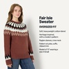 Amazon Essentials Women’s Oversized-Fit Fair Isle Crewneck Sweater, Heavyweight Cotton-Blend, Raglan Sleeves, Ribbed Trim(Dark Brown Mint Green Chevron)