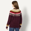 Amazon Essentials Women’s Oversized-Fit Fair Isle Crewneck Sweater, Heavyweight Cotton-Blend, Raglan Sleeves, Ribbed Trim(Dark Burgundy Cream Chevron Knit)