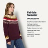 Amazon Essentials Women’s Oversized-Fit Fair Isle Crewneck Sweater, Heavyweight Cotton-Blend, Raglan Sleeves, Ribbed Trim(Dark Burgundy Cream Chevron Knit)