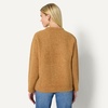 Amazon Essentials Women’s Oversized-Fit Faux Mohair Crewneck Sweater(Camel Heather)