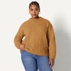 Amazon Essentials Women’s Oversized-Fit Faux Mohair Crewneck Sweater(Camel Heather)