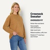 Amazon Essentials Women’s Oversized-Fit Faux Mohair Crewneck Sweater(Camel Heather)