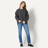 Amazon Essentials Women’s Oversized-Fit Faux Mohair Crewneck Sweater(Charcoal Heather)