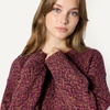 Amazon Essentials Women’s Oversized-Fit Heavyweight Cotton Blend Crewneck Sweater, Multi-Color, Ribbed(Burgundy Marl)