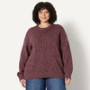 Amazon Essentials Women’s Oversized-Fit Heavyweight Cotton Blend Crewneck Sweater, Multi-Color, Ribbed(Burgundy Marl)