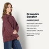 Amazon Essentials Women’s Oversized-Fit Heavyweight Cotton Blend Crewneck Sweater, Multi-Color, Ribbed(Burgundy Marl)
